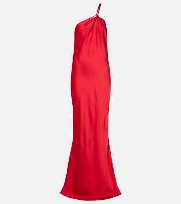 Robe longue asymétrique en satin | Norma Kamali