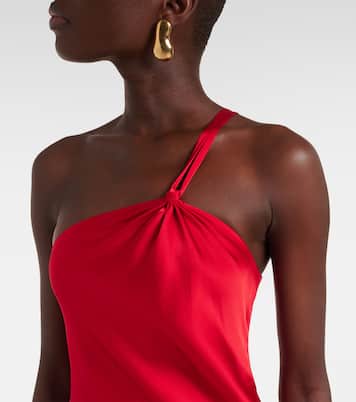 Robe longue asymétrique en satin | Norma Kamali