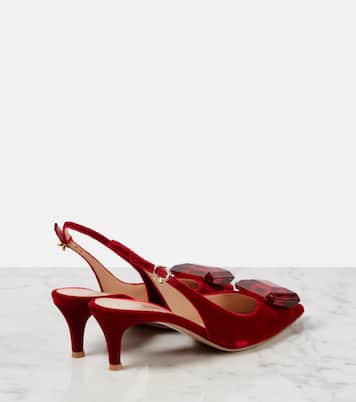 Jaipur 55 velvet slingback pumps | Gianvito Rossi