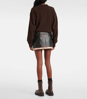 Leather miniskirt | Miu Miu