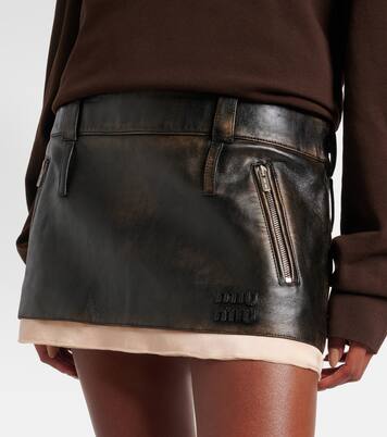Leather miniskirt | Miu Miu