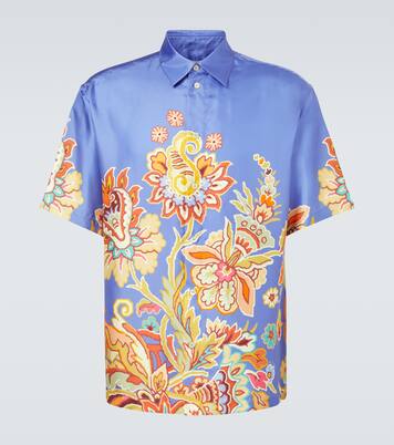 Camicia bowling in seta con stampa floreale  | Etro