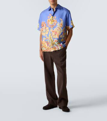 Camicia bowling in seta con stampa floreale  | Etro