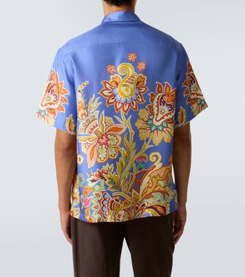 Camicia bowling in seta con stampa floreale  | Etro