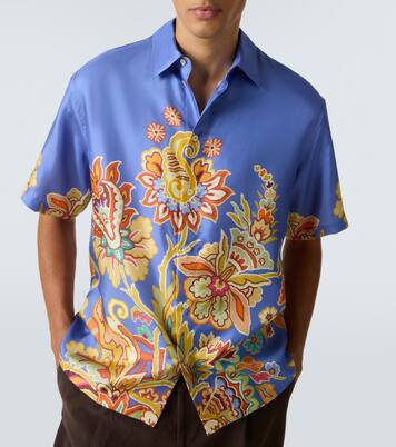 Camicia bowling in seta con stampa floreale  | Etro