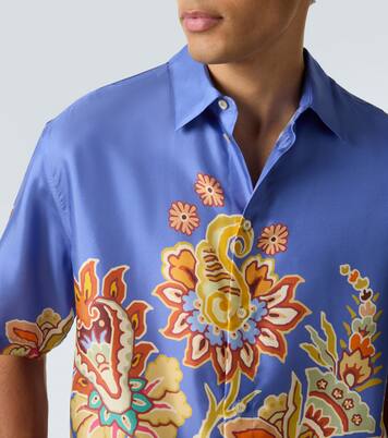 Camicia bowling in seta con stampa floreale  | Etro