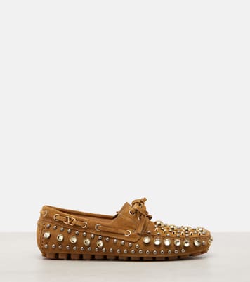 Fastaway embellished suede driving shoes | Valentino Garavani