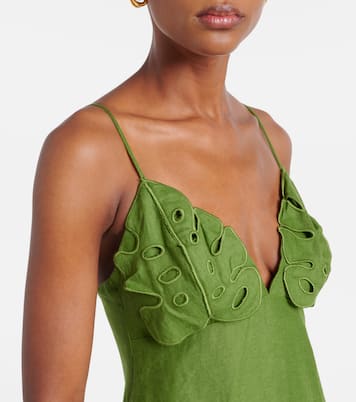 Besticktes Midikleid aus Leinen | Farm Rio