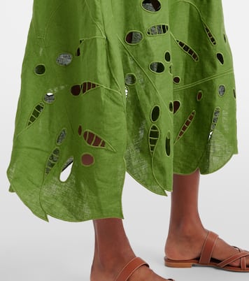 Besticktes Midikleid aus Leinen | Farm Rio