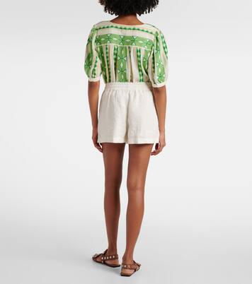 Sutton linen shorts | Velvet