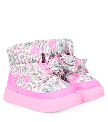 Printed bow-detail boots | Monnalisa
