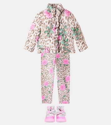 Printed bow-detail boots | Monnalisa