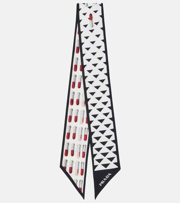 Printed silk twill scarf | Prada