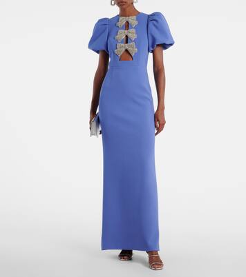 Robe longue Violetta en crêpe à ornements | Rebecca Vallance