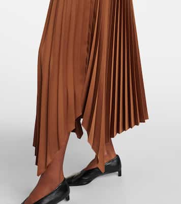 Ade plissé asymmetric crêpe midi skirt | Joseph