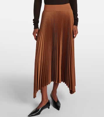Ade plissé asymmetric crêpe midi skirt | Joseph