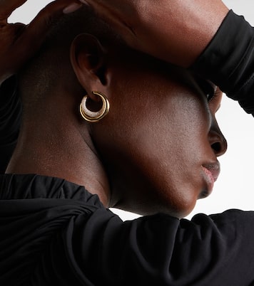 Infinity Loop Medium 18kt gold (750/1000) earrings with diamonds | Engelbert