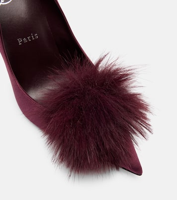 Escarpins Alana 100 en crêpe de satin à ornements | Christian Louboutin