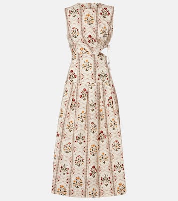 Otoño Andes floral cotton midi dress | Agua by Agua Bendita