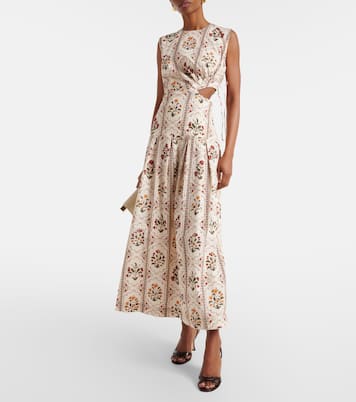 Otoño Andes floral cotton midi dress | Agua by Agua Bendita