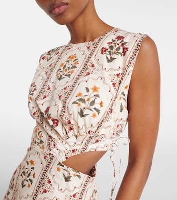 Otoño Andes floral cotton midi dress | Agua by Agua Bendita