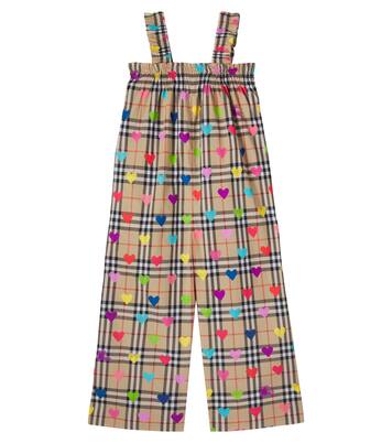 Burberry Check printed cotton overalls | Burberry Kids
