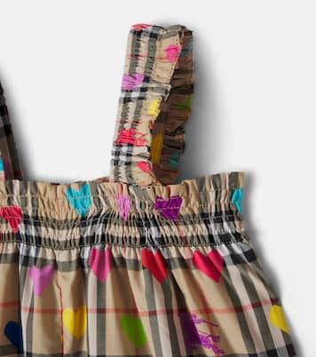 Burberry Check printed cotton overalls | Burberry Kids