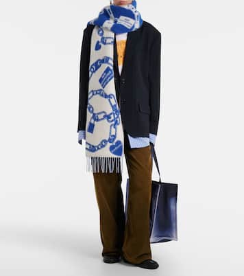 Wool and alpaca-blend jacquard scarf | Acne Studios