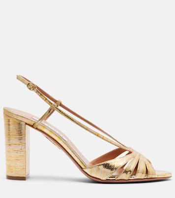 Sandales Aimée 85 en cuir métallisé | Aquazzura