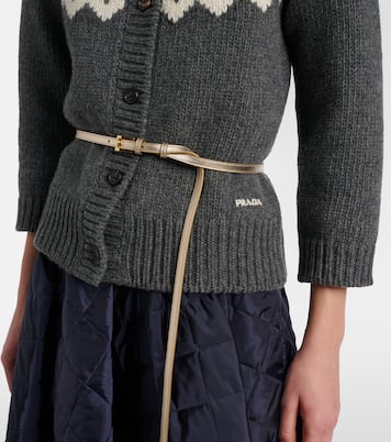 Metallic leather belt | Prada