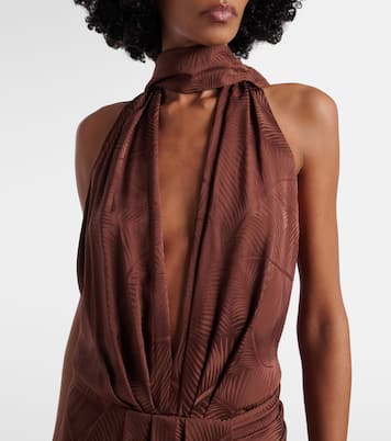 Halterneck jacquard maxi dress | Johanna Ortiz