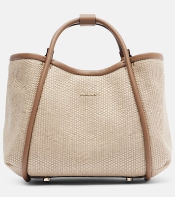 Marin Small leather-trimmed top-handle bag | Max Mara