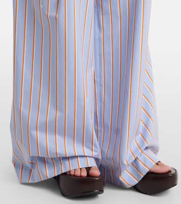 스트라이프 코튼 와이드 팬츠 | Dries Van Noten