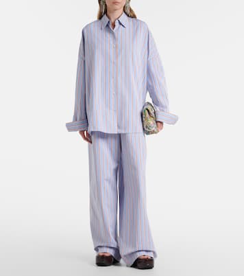 스트라이프 코튼 와이드 팬츠 | Dries Van Noten