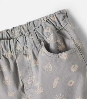 August printed cotton canvas shorts | Wheat