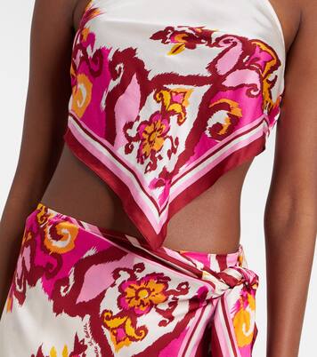 Top Giulia floral con cuello halter | Poupette St Barth