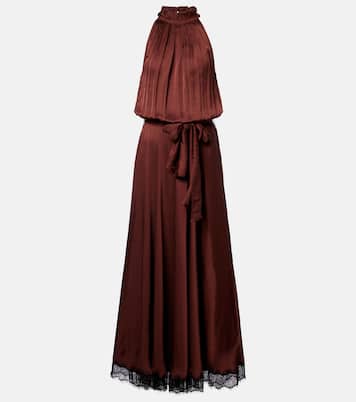Nina halterneck satin maxi dress | Poupette St Barth