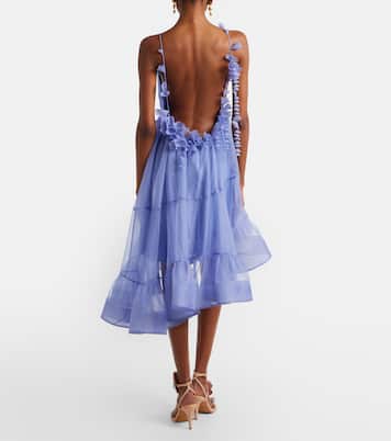 Como asymmetric floral-appliqué silk minidress | Zimmermann