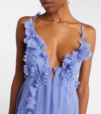 Como asymmetric floral-appliqué silk minidress | Zimmermann