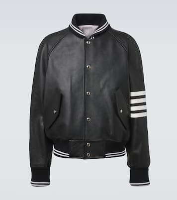 4-Bar leather bomber jacket | Thom Browne