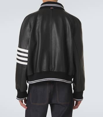 4-Bar leather bomber jacket | Thom Browne