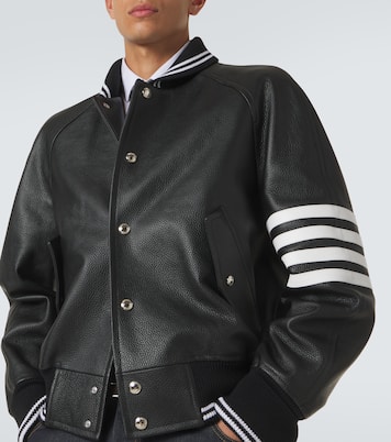 4-Bar leather bomber jacket | Thom Browne