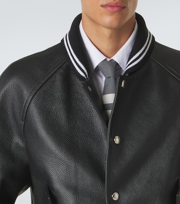 4-Bar leather bomber jacket | Thom Browne