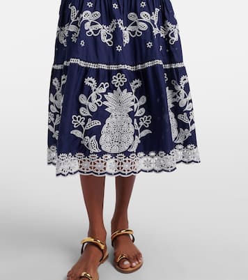 Besticktes Midikleid aus Baumwolle | Farm Rio