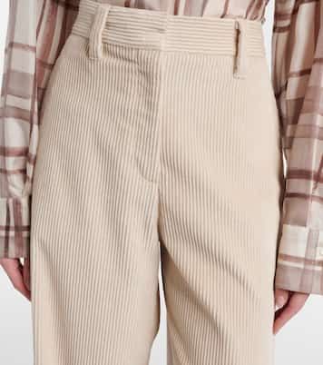 Cotton corduroy wide-leg pants | Brunello Cucinelli