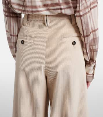 Cotton corduroy wide-leg pants | Brunello Cucinelli