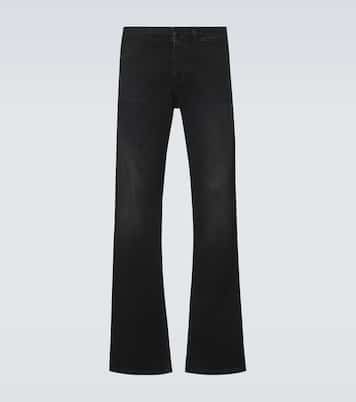 Web Stripe flared jeans in black - Gucci | Mytheresa