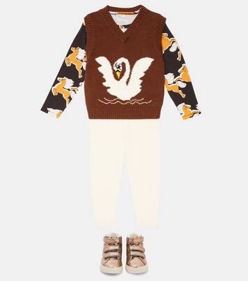 Intarsia wool vest | Mini Rodini