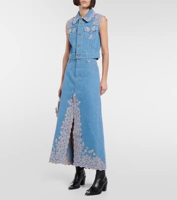 Bestickte Weste aus Denim | Rabanne