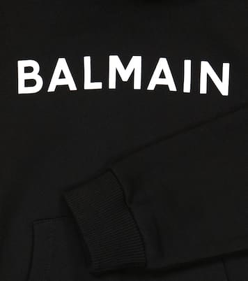 Logo cotton hoodie | Balmain Kids